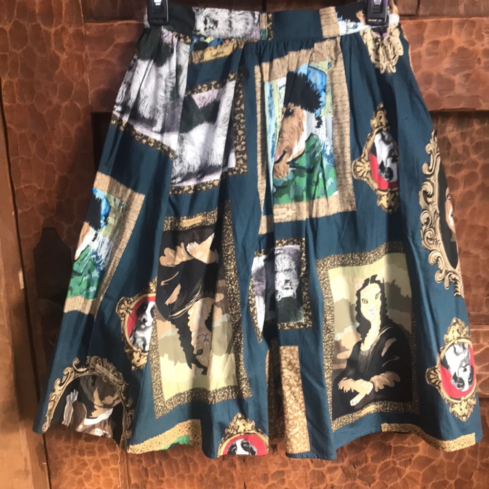 ModCloth cat and dog skirt size s